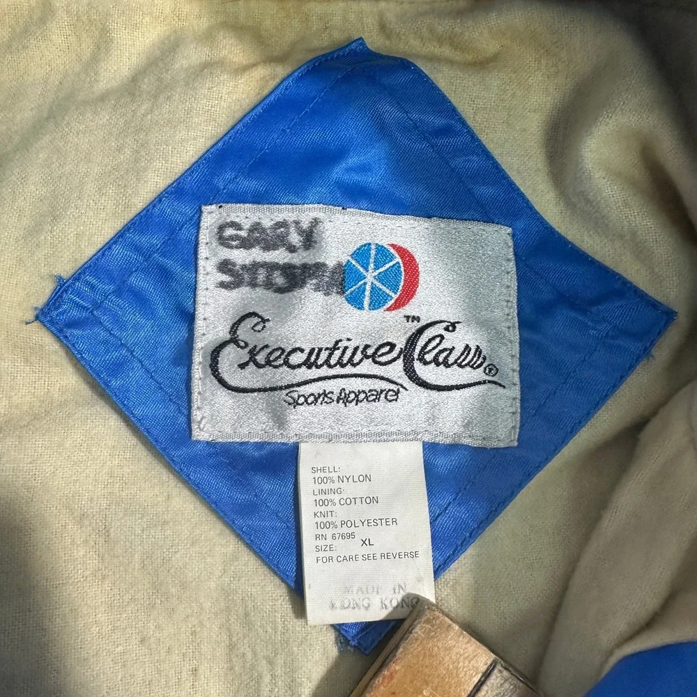Vintage Executive Class‎ Cascade Flight Satin Bomber Jacket Blue XL Aviation